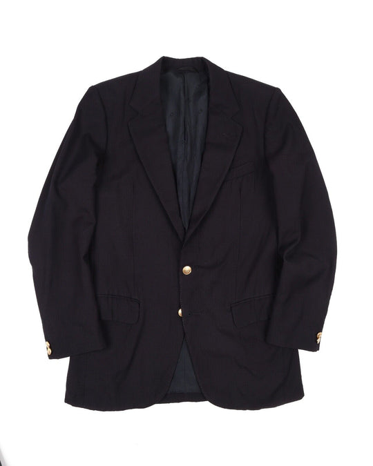Vintage CHRISTIAN DIOR Jacket Navy Blue Wool Men's Club Blazer Size ~ 40 US