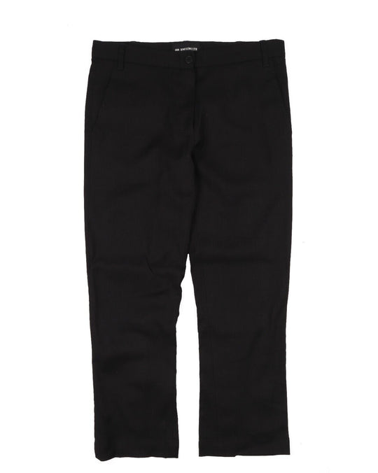 ANN DEMEULEMEESTER Pants Black Chino Wool Silk Trousers Women's Size ~ XL