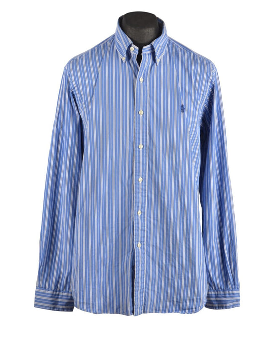Men's RALPH LAUREN Blue Striped Cotton Shirt Size XL