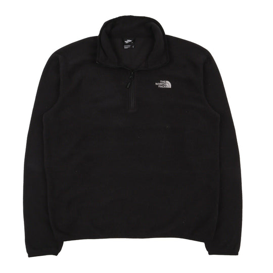Men's TNF The North Face Black Zip Neck Fleece Recycled Sweater Jumper Size M