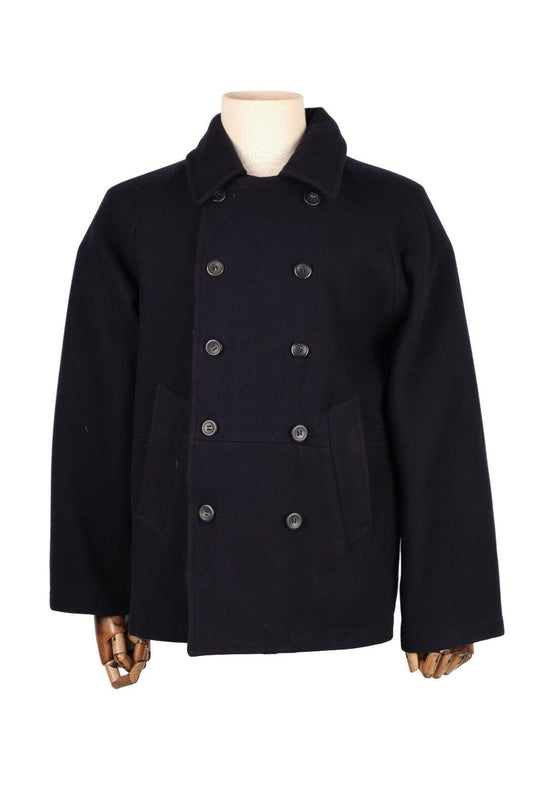 Men's Vintage CP COMPANY Navy Wool Short Pea Coat Size 48