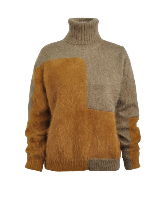 CELINE Sweater Gray Mohair Cashmere Turtle Neck Womens Pullover Size L