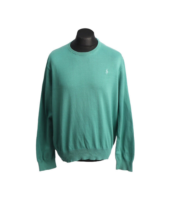 POLO RALPH LAUREN Pullover Green Cotton Crew Neck Men's Jumper Size XL