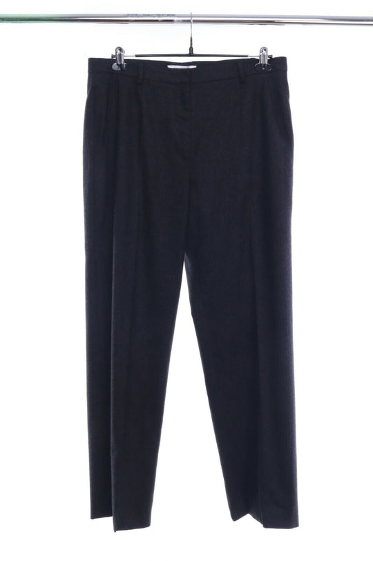 MAX MARA Charcoal Grey Wool Wide Leg Pants Size W 35 L 29
