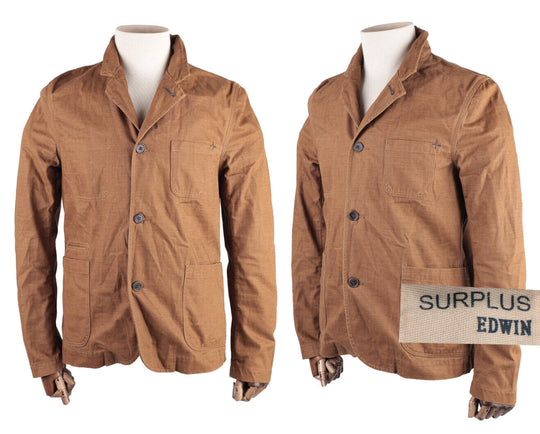 Men's Surplus EDWIN Single Layer Unstructured Cotton Work Blazer Jacket Size M