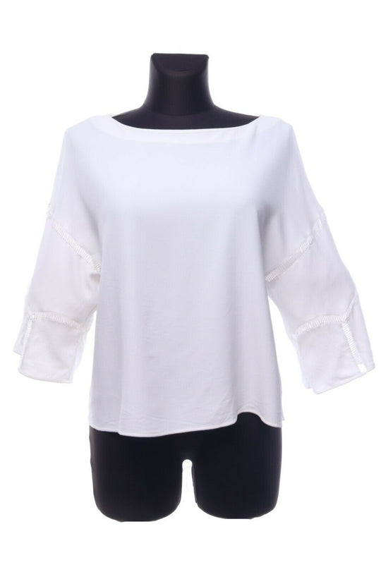 CHLOE France Milk Half Sleeve Oversized Blouse Size 36