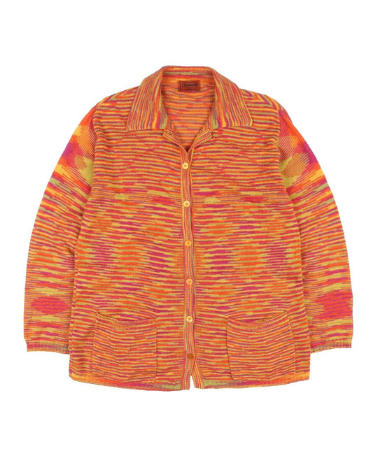 MISSONI Cashmere Multicolor Knit Collared Button Cardigan Women's Size 42 IT