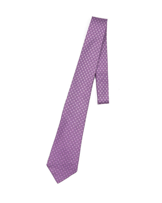 KITON NAPOLI Tie Purple Silk Check Men's  7 Fold Necktie
