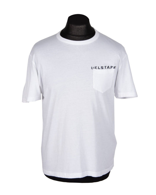 BELSTAFF T-Shirt White Cotton Men's Short Sleeve Motorcycle Tee Size L