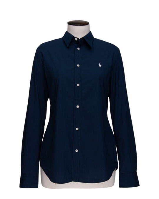POLO RALPH LAUREN Shirt Navy Cotton Women's Button Up Size 12