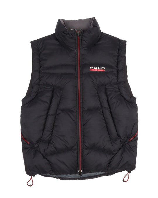 Men's Vintage POLO SPORT RALPH LAUREN Black Quilted Vest Waistcoat Size S