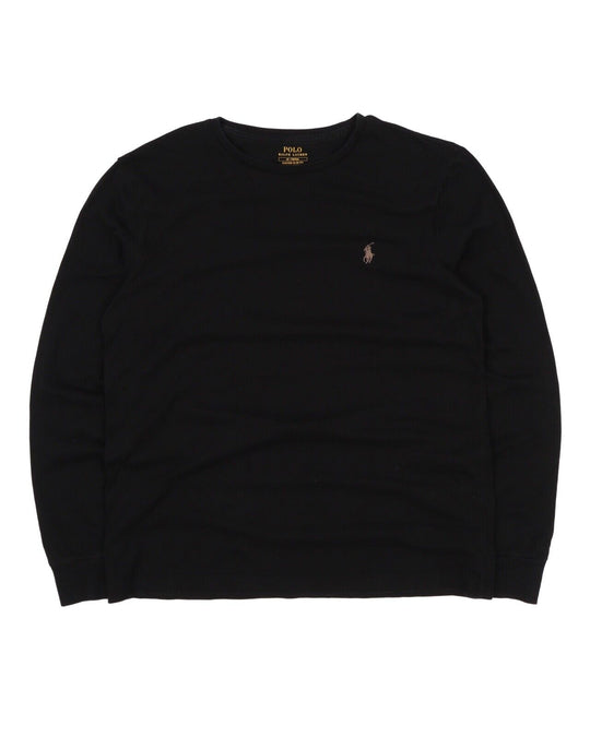 Men's POLO RALPH LAUREN Black Cotton Long Sleeve T Shirt Size M