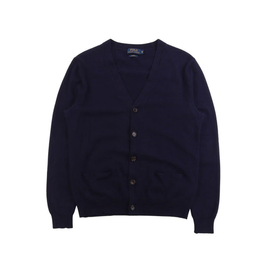 RALPH LAUREN Button Cardigan Navy Blue Cashmere Mens Jumper Size M