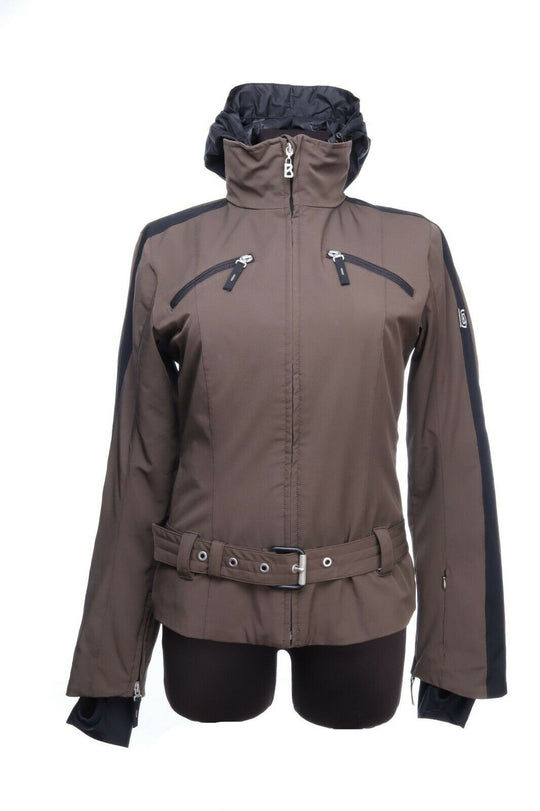 BOGNER FIRE+ICE Brown Nylon Thinsulate Belted Zip Jacket Size 36