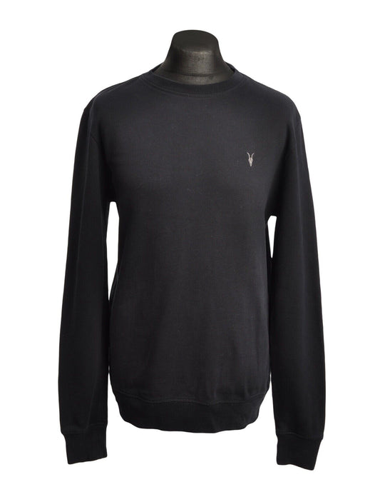 ALLSAINTS Sweatshirt Black Cotton Logo Men's Jumper Size S