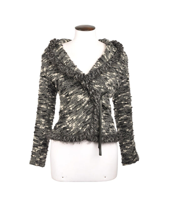 ARMANI COLLEZIONI Jumper Multicolor Wool Blend Fridge Cardigan Women's Size M