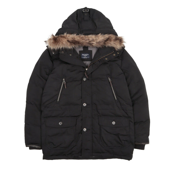 Kid's HACKETT Black Down Insulated Parka Jacket Size 11-12 Years