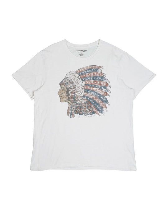 RALPH LAUREN Denim Supply T-Shirt White Cotton Men's Indian Head Tee Size XL