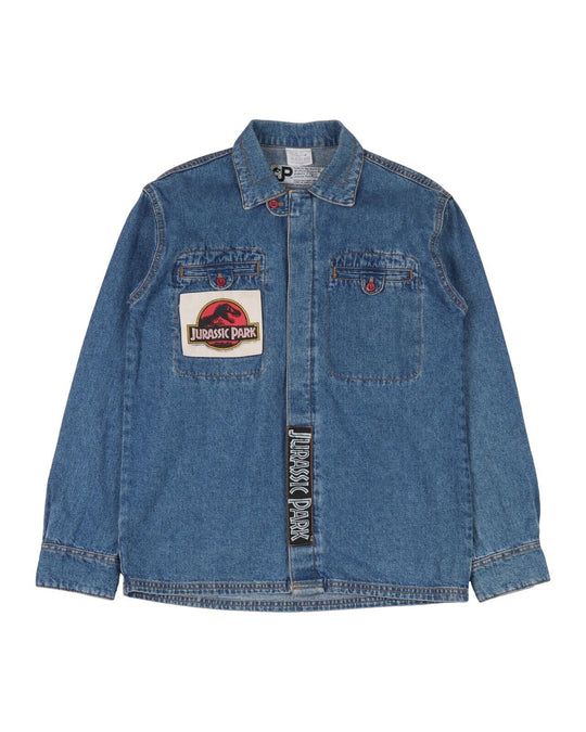 Vintage JURASSIC PARK Jacket Navy Denim Cotton Men's 1992 Universal City Studios