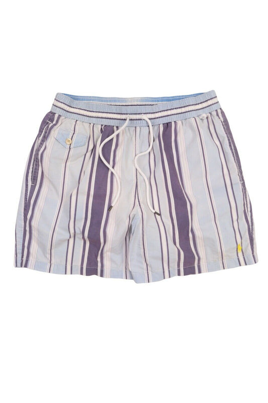 Men's POLO RALPH LAUREN Blue Striped Swim Shorts Size L