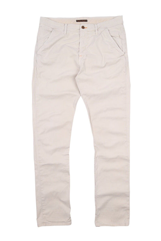 Men's NUDIE JEANS Ivory Beige Chino Pants Size 34 / 34