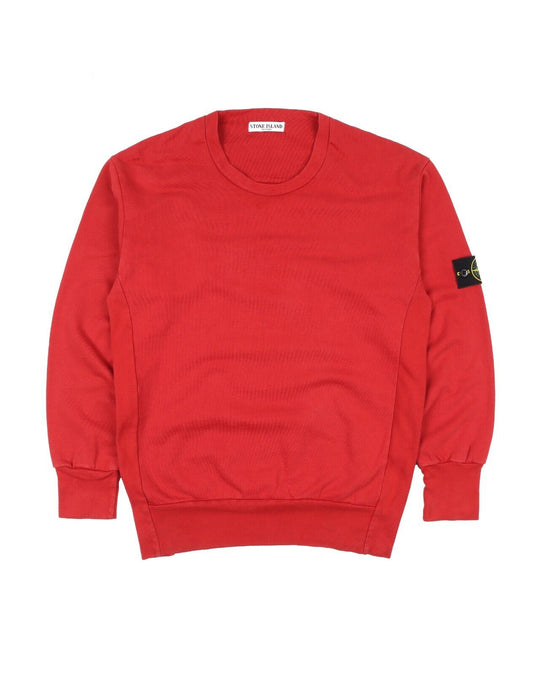 STONE ISLAND Sweatshirt Red Crew Neck Cotton Jumper Men's Size M