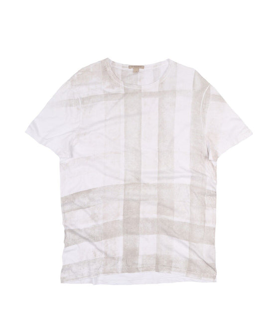 BURBERRY Brit Tee T - Shirt Print Gray Nova Check Cotton Crew Neck Men's Size M