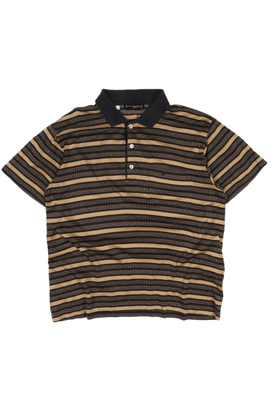 Men's Vintage CHRISTIAN DIOR Monsieur Striped Cotton Polo Shirt Size L