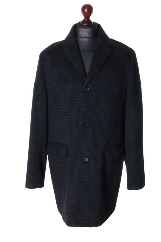 Men's Calvin Klein Black Wool Slim Fit Coat Size XL