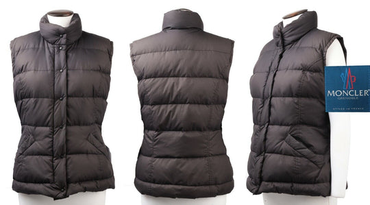 Women's Vintage MONCLER Black Down Puffer Quilted Vest Size 1