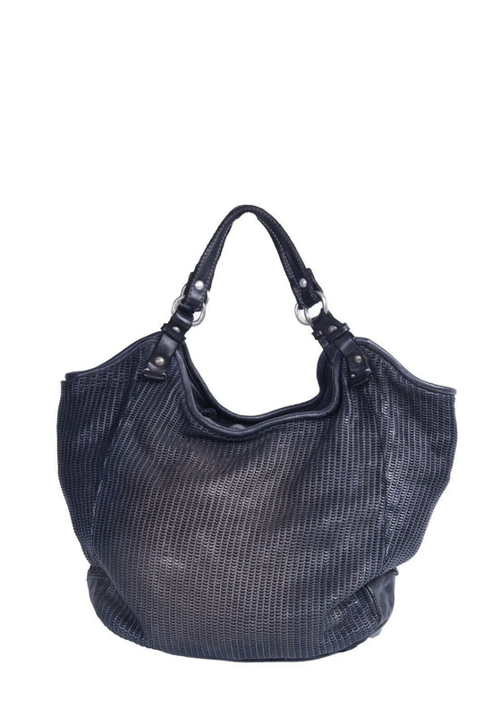 Women'S REPTILE'S HOUSE Leather Grey / Black Not Structured Perforated Handbag