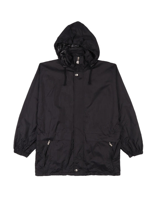 K.WAY Hooded Raincoat Jacket Black Men's Packable Lightweight Size S