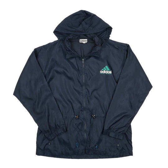 Men's Vintage 1990's ADIDAS EQUIPMENT Big Logo Navy Windbreaker Jacket Size ~ L