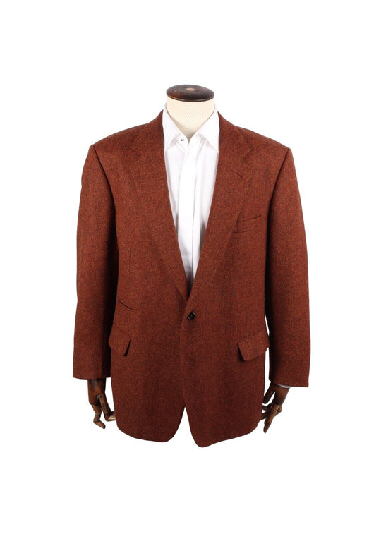 Vintage BURBERRY'S Sport Coat Ohre Brown Tweed Wool Blazer Men's Size 56 EU