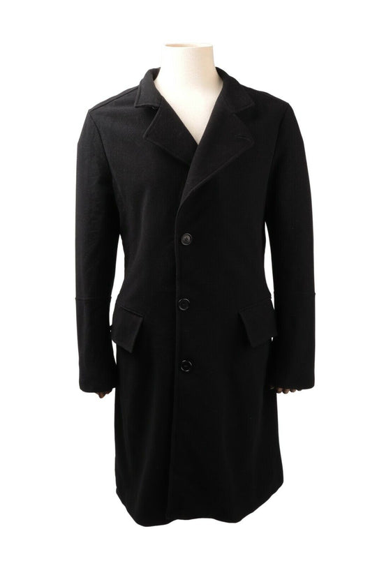 Men's BIKKEMBERGS Cashmere Wool Black Coat Size 48