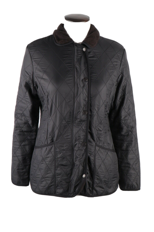 Women's BARBOUR Black Quilted Ladies Polarquilt Jacket Size UK 10 US 6