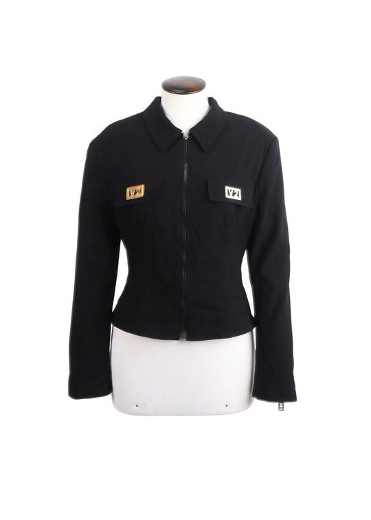 Vintage VERSACE Classic V2 Short Jacket Black Women's Size 46 IT