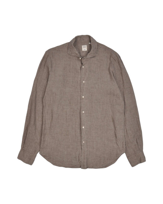 BOGGI MILANO Shirt Brown Linen Mens Size XL