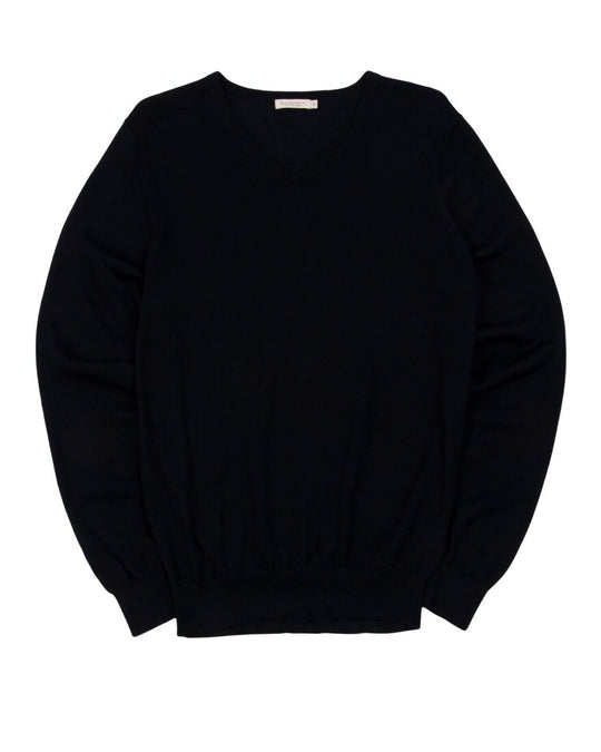 SUITSUPPLY Navy Blue V Neck Wool Mens Pullover Size M