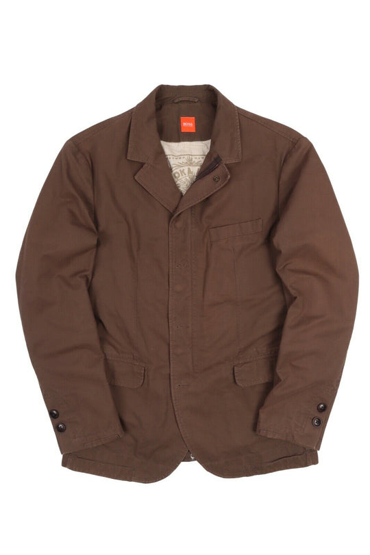HUGO BOSS ORANGE Brown Cotton Blazer Jacket Size 50 EU / 40 R US