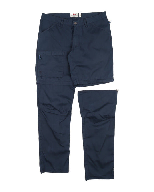 FJALLRAVEN High Coast Cargo Pants Blue Womens Zip Off Outdoor Trousers Size 40