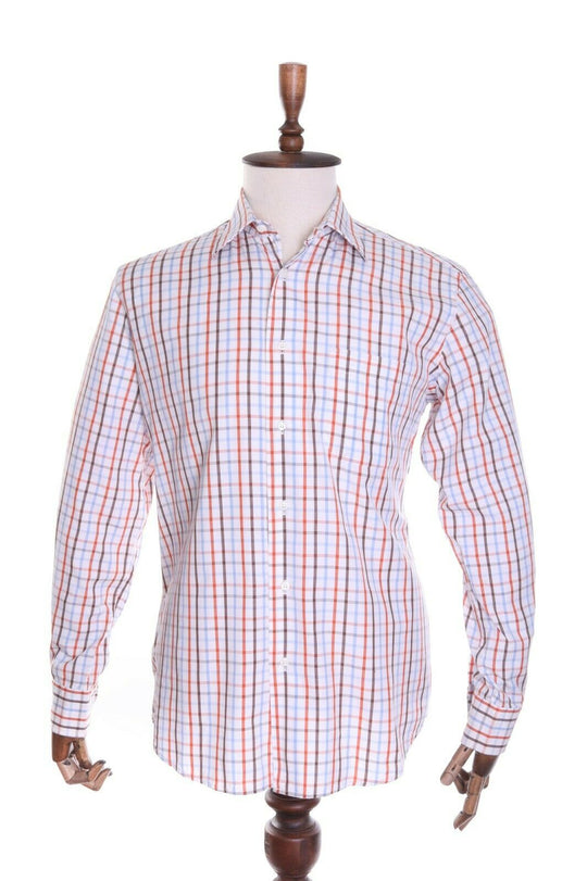 HUGO BOSS Multicolored Check 100% Cotton LS Shirt Size 39