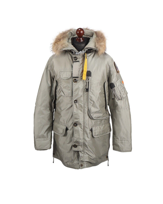 PARAJUMPERS Jacket Gray Nylon Men's Winter Parka Size M