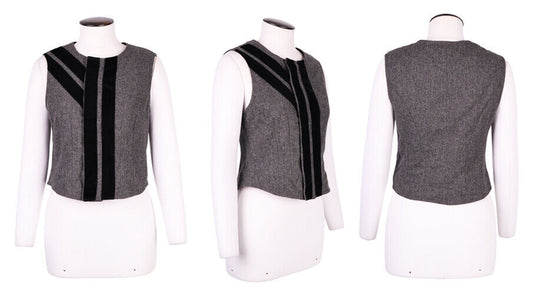 Women's MARC JACOBS Grey Angora Wool Vest Waistcoat Size 8