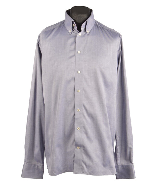 Men's ETON Gray Check Contemporary Cotton Shirt Size 43 /17