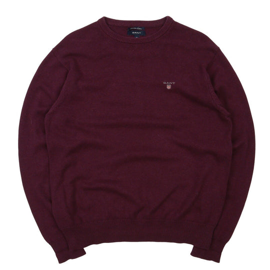 Men's GANT Bordeaux Red Premium Cotton Crew Neck Jumper Size M
