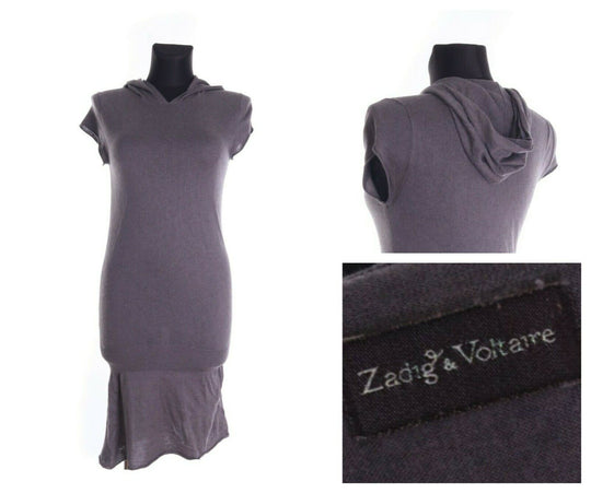 Women's ZADIG & VOLTAIRE Warm Stone Cashmere Silk SS Gallig P Robe Dress Sz 2