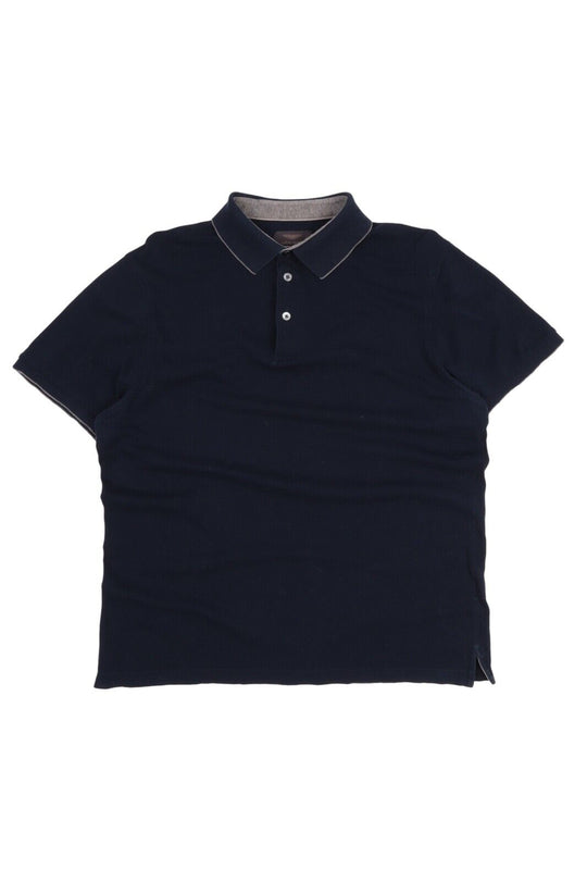 Men's HACKETT Aston Martin Navy Blue Pique Polo Shirt Size L