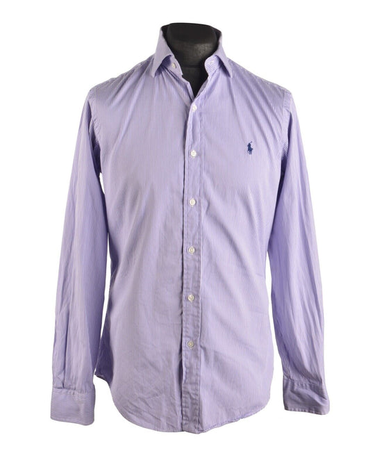 Men's POLO RALPH LAUREN Purple Striped Regent Cotton Shirt Size 15