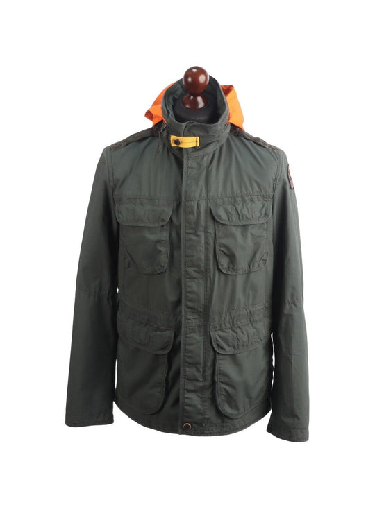 PARAJUMPERS Windbreaker Olive Green Men's Multipocket Jacket Size S